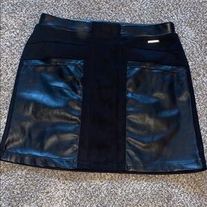 MARK NEW  YORK Black Leather Mini Skirt